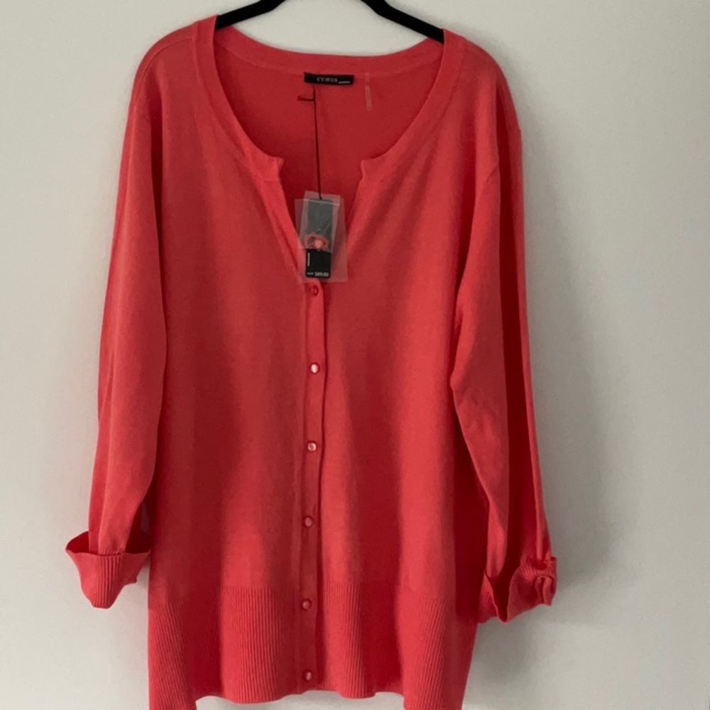 Cyrus Long Sleeve Button Down Sweater - NWT - Size 3X - Lightweight